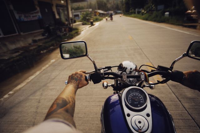Motorcycle rider focusing on better fuel efficiency