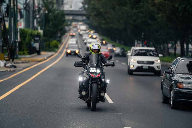 Man riding bike on Indian highway