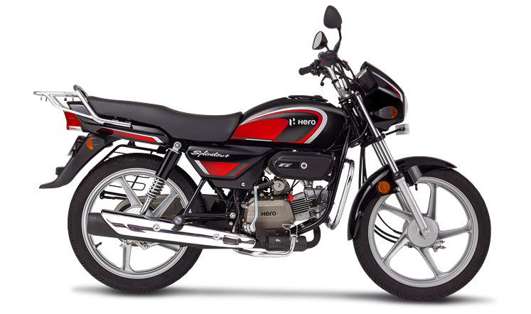 Hero Splendor Plus Sports Red side profile