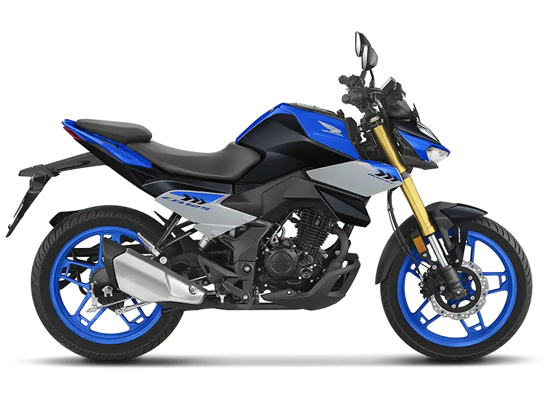 Honda CB125 Hornet Blue aggressive stance