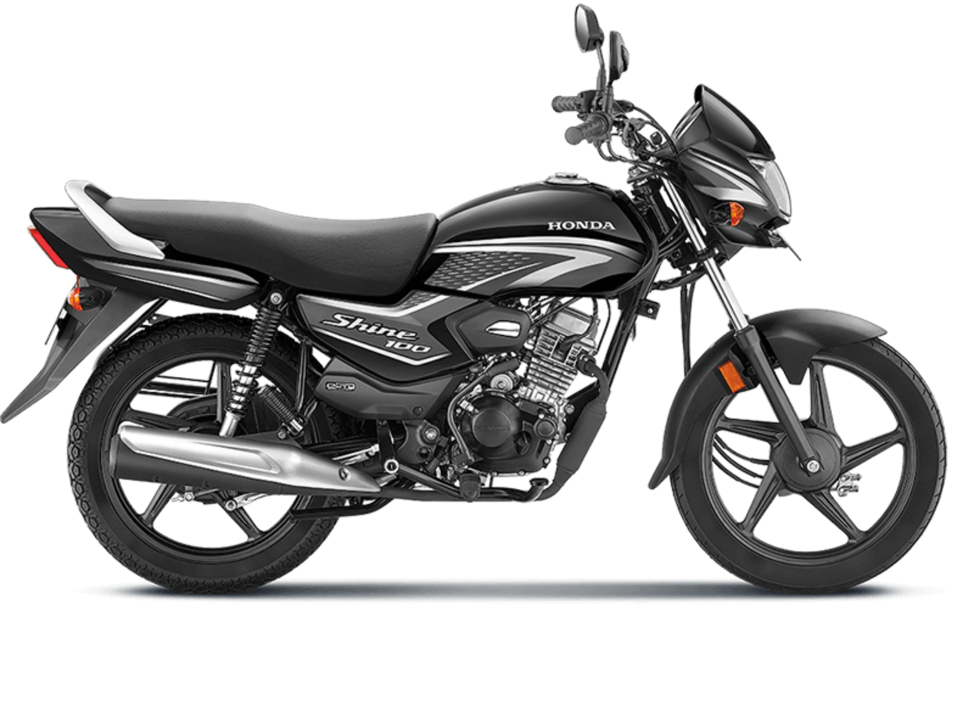 Honda Shine 100 Black side view