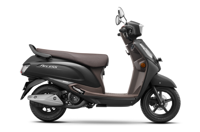 Suzuki Access 125 Metallic Mat Black front three-quarter view