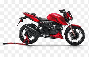 TVS Apache RTR 200 4V red dynamic side profile